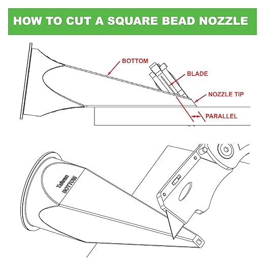 Albion Engineering 1135-4(25 Pack) Square Bead Nozzle for Albion B-Line Sausage Caulking Guns, Green, Pack of 25