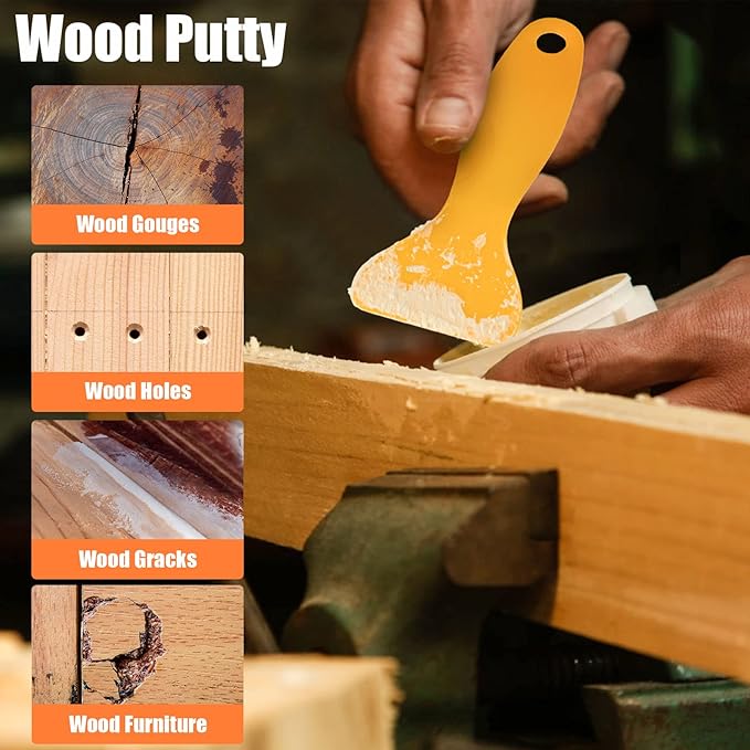 Deuvuo Wood Filler, Wood Putty Filler White - Our Wood Grain Filler Offers a Quick and Lasting Fix for Any Damage or Flaw - Paintable, Stainable, Sandable & Quick Drying - 9.87 Ounce