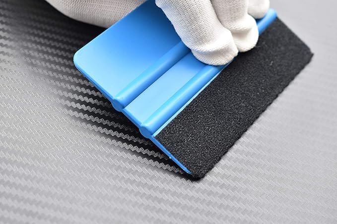 Gebildet 8Pcs Blue Squeegee 4 Inch for Car Vinyl Film Wrapping Decal Squeegee Window Tint Work + 10pcs Black Felt