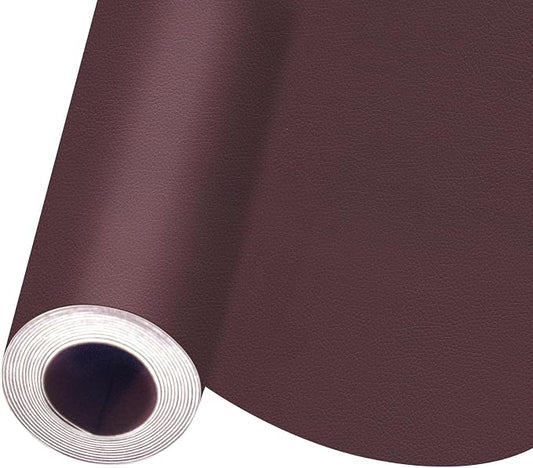 Self Adhesive Leather Repair Patch, Leather Patches for Furniture, Leather Repair Tape for Couch Sofa Car Seat Chair Furniture Repair, Leather Repair Kit (Red Brown-Litchi Grain, 17X79 Inch)