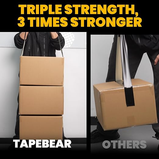 TAPEBEAR 16.5mil Thick White Duct Tape Heavy Duty 1.88" x 105FT, Strong Tough Utility Ducting Tape Waterproof, No Residue, Flexible, Hand Tear Binding Tape for Bundle, Patch, Protect & Repair