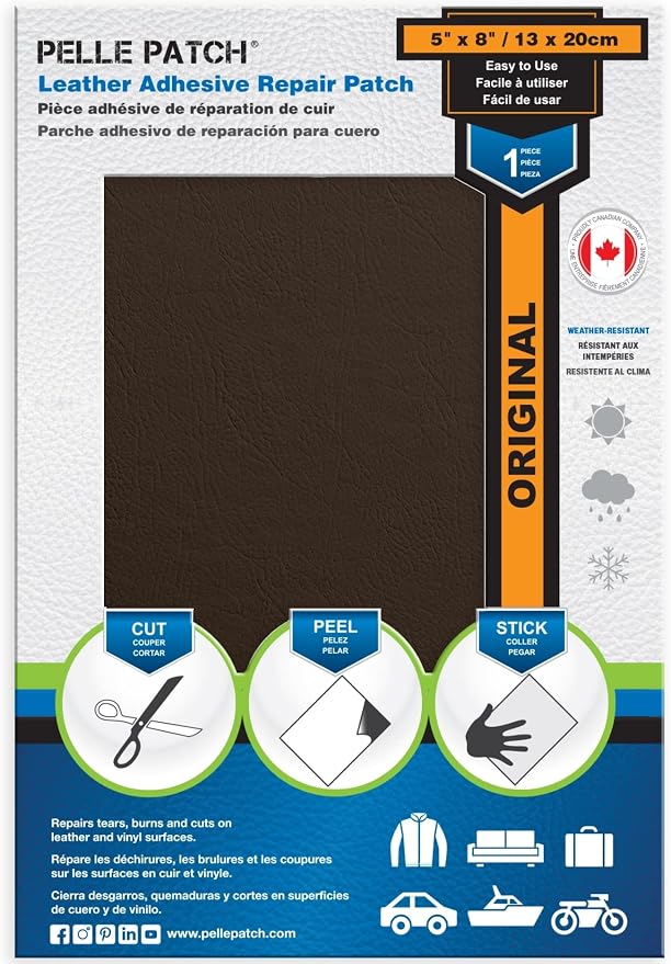 Brown Leather Repair Kit - 25 Colors Available - Original 5x8 - Brown