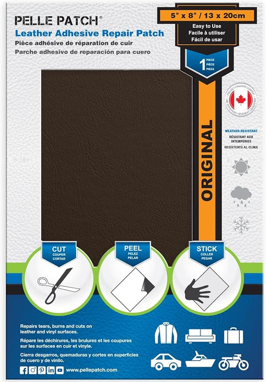 Brown Leather Repair Kit - 25 Colors Available - Original 5x8 - Brown