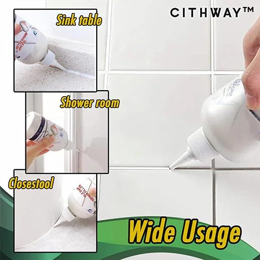 Cithway Waterproof Tile Gap Repair Filler，Tile Grout Repair Agent，Waterproof Tile Gap Repair Filler，Repair and Renew Tile Joints，A Variety of Colors to Choose from(100ML) (White, 3 Bottle)
