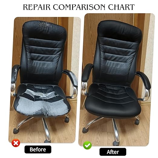BSZHTECH Leather Repair Tape Self-Adhesive Leather Repair Patch for Couch Furniture Sofas Car Seats Advanced PU Vinyl Leather Repair Kit (Black, 35.4X79 inch)