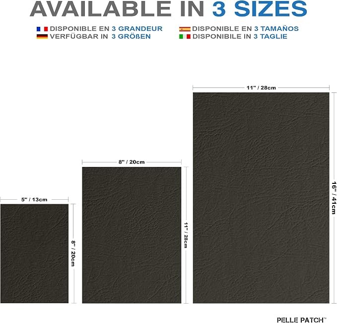 Black Leather Repair Tape - 25 Colors Available - Original 8x11 - Dark Grey