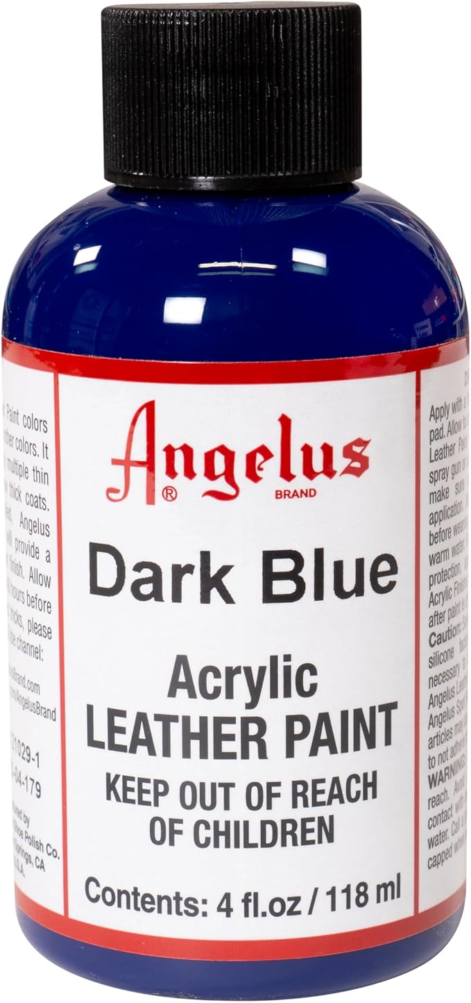 Angelus Acrylic Leather Paint, 4 Fl Oz (Pack of 1), Dark Blue