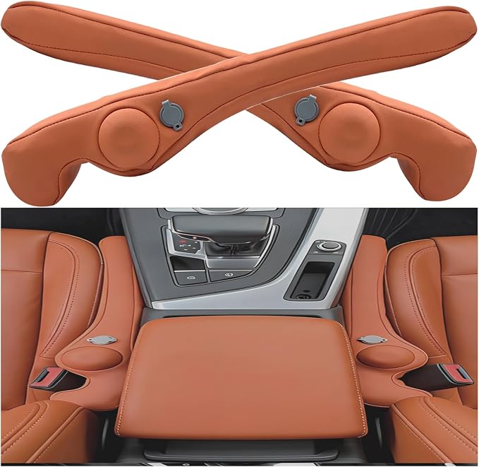 Inflatable Car Seat Gap Filler, Air Bladder Leak Proof Plug for Car Seat Cracks, Universal Fit Easy Installation to Prevent Items from Falling - No Tools Required, Back Seat Safe Orange