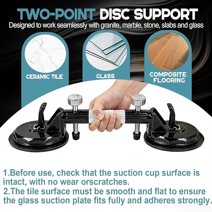 Laminate Floor Gap Repair Tool, Pro Countertop Alignment Clamps, Adjustable Granite Seam Setter with Vacuum Suction Cups, for Granite, Marble, Stone, Slab and Glass