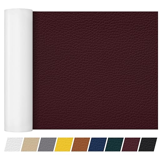 Leather Repair Patch Tape 16×55 inch Furniture Leather Strong Self Adhesive Tape for Sofas Couch Car Seats Cabinets Bags Anti Scratch Patches First Aid Patch Fixing Leather Reddish Brown
