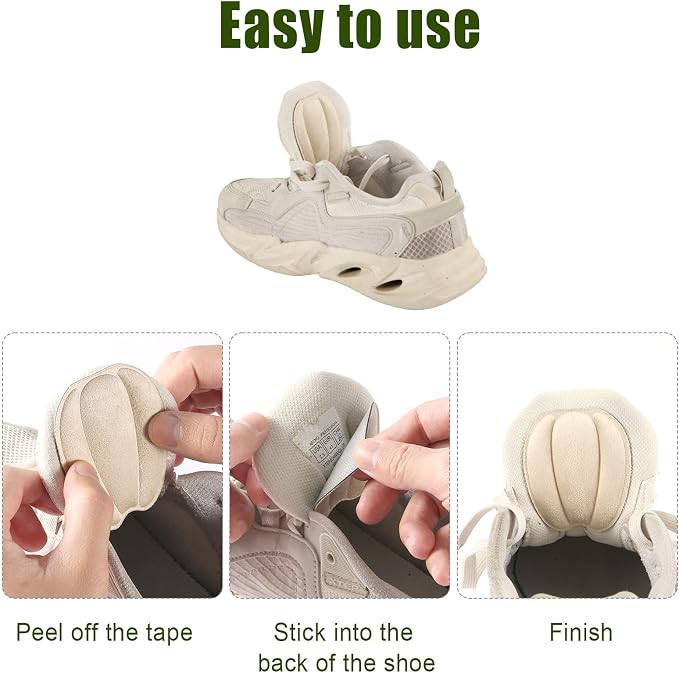 6 Pairs Forefoot Cushion Pads, Soft Shoe Tongue Pads Invisible Shoe Insert Self-Adhesive Felt Tongue Pads Non-Slip Shoe Back Sticker Shoe Filler for Women Men Loose Canvas Leather Shoe