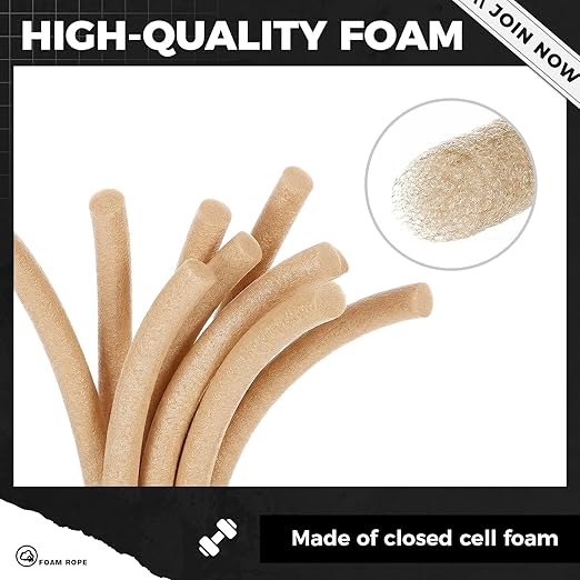 MotiMind 1/2 Inch x 50 ft Foam Backer Rod for Gaps Joints Concrete Crack Filler Caulk Saver Bulk Foam Backing Rod Concrete Filler Rope for Weather Stripping Door Seal (Sandy)