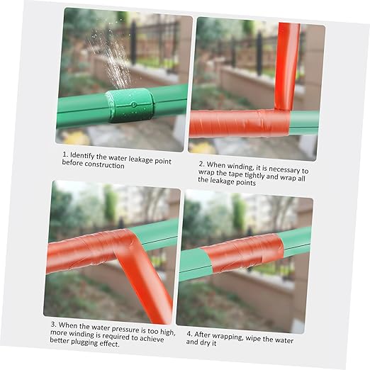 Ipetboom Sealing Tape for Pipe Leak Repair Flexible Self Adhesive Sealant Strip Compression and Weather Resistant Suitable for PVC Ppr Metal Pipes and Plumbing Maintenance Red Patch Seal