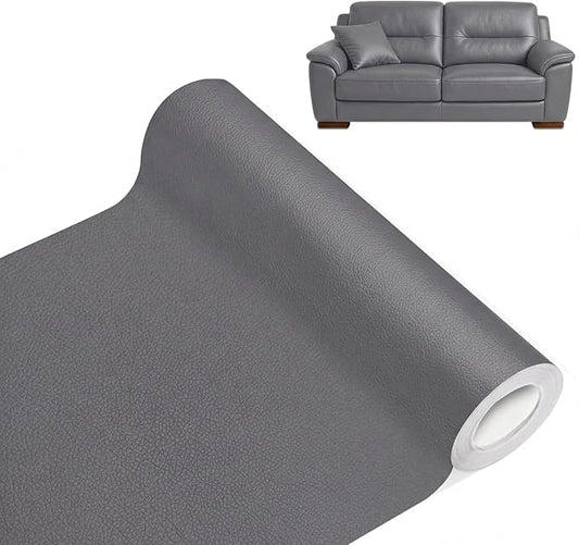 Hohylactic Leather Repair Patch 24x54 Inch, Self Adhesive Leather Repair Tape, Large Vinyl Repair Kit for Sofa Couch Furniture Car Seats, Strong Adhesion Scratch Resistant Easy Cut (Dark Gray)