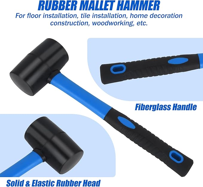 Floor Gap Fixer Tool for Laminate Floor Gap Repair,Floor Repair Kit with Suction Cup and Mallet,Perfect for Floor Gap Closing Repair Tool,Not Suitable for Scraped Surface Floor（Double disc blue）