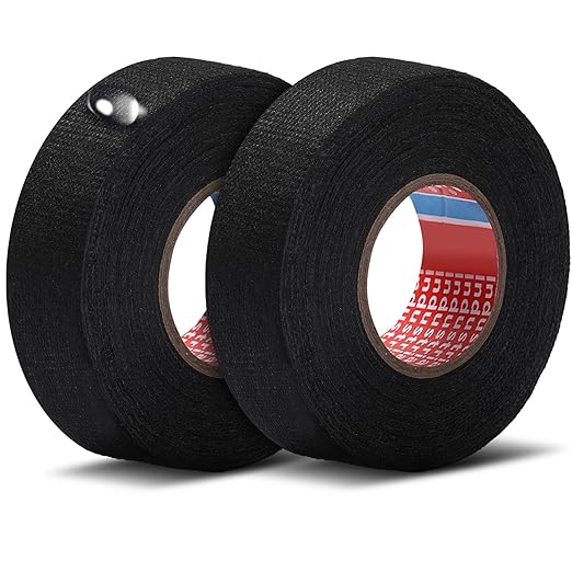 Outus Wire Harness Cloth Electrical Tape Wire Loom Harness Automotive Heat Proof Cloth Tape for Automotive Electrical Wrap Protection Insulation Cable Fixed(2 Roll,3/4 Inch X 49.2 ft)