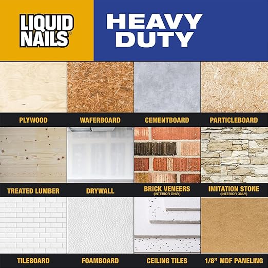 Liquid Nails Heavy Duty Construction Adhesive (LN903), 10 oz, (Pack of 6)