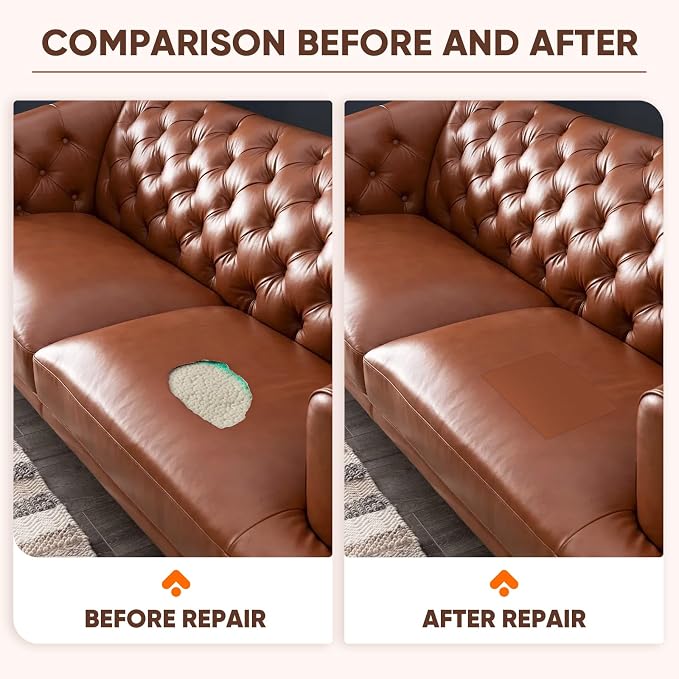 Leather Repair Tape,16 x 30 Inches Self Adhesive Leather Repair Patch，Leather Repair Kit for Furniture，Couches,Car Seats,Cabinets,Handbags(Grey)