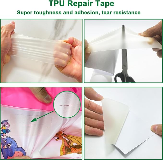 Clear Inflatable Patch Repair Kit, 7ft x 3.15 in Waterproof TPU Pool Repair Tape, Pool Repair Patches, for Air Mattress, Bounce House, Pool Floats, Inflatable Toys, Tent, Swimming Ring