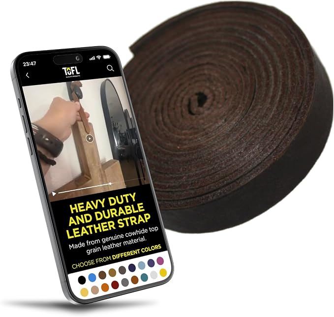 Leather Strap for Crafts & Jewelry | 72 Long × 5/8" Wide × 1/8" Thick (7-8oz) | Genuine Leather Strips for Crafts, Projects or Repairs - Dark Brown | 2-Pack