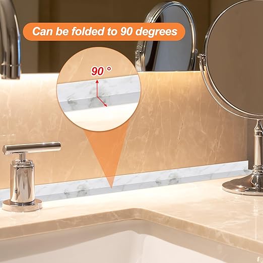 PATIKIL Caulk Tape Waterproof Self Adhesive, PVC Toilet Caulking Sealant Strip Bathtub Caulk Sealing Strip Tape for Bathroom Kitchen Countertop, Marble Pattern (1.5 Inch x 10.5 Ft)