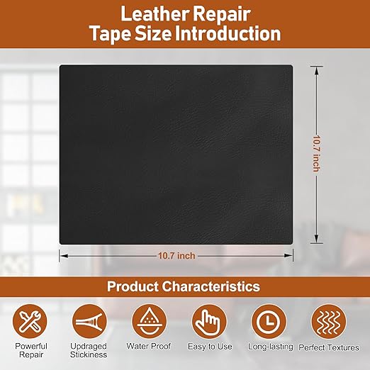 Leather Repair Patch 8x11 inch 2 Pcs, Self Adhesive Vinyl Repair Patch Kit, Leather Patches for Furniture, Couches, Car Seats, Cabinets, Wall, Handbags - Ivory