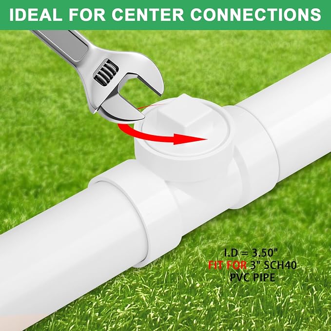 3IN PVC DWV Cleanout Tee with Plug Pipe Fitting (Socket x Socket x FPT) SCH40 3IN DWV PVC Sewer Cleanout Tee with NPT Female Cap Cover for pipe, Drain, Waste, Vent
