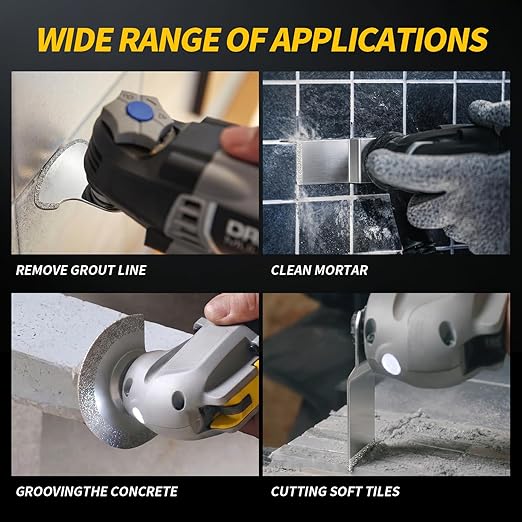 3PCS Diamond Oscillating Tool Blades, Grout Removal Blade for Oscillating Multi Tool, Cutting Mortar Tile Concrete Masonry, Fit DeWalt Milwaukee Ryobi and More