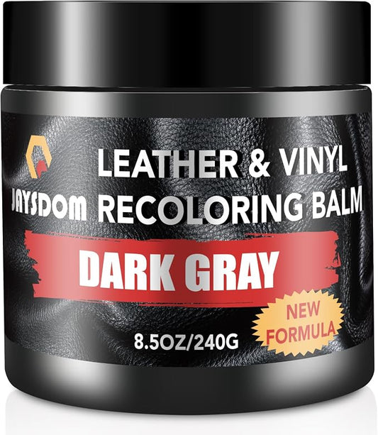 Leather Recoloring Balm, Leather Repair Kit, Leather Restorer, Leather Color Restorer, Leather Scratch Remover, Leather Dye, Leather Couch Paint, Repair, Leather Scratch Repair(Dark Gray)