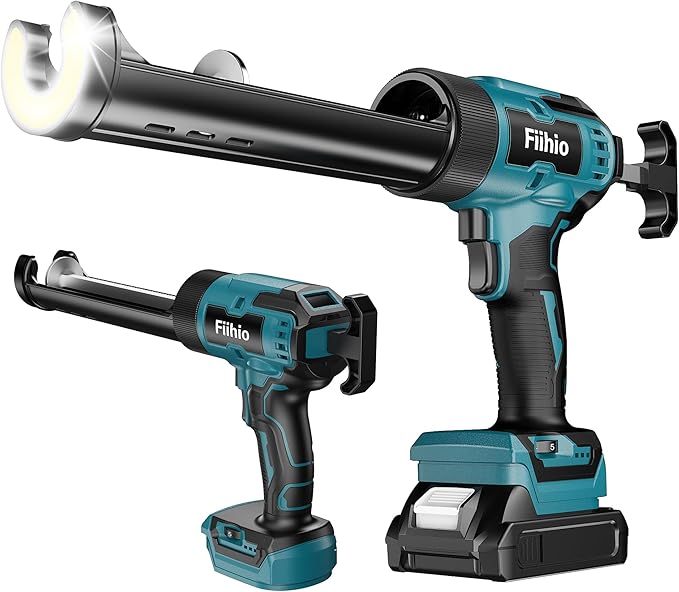 Cordless Caulking Gun Compatible with Makita 18V Battery,10 OZ Electric Caulk Gun with LED Light, LCD Display, 6 Adjustable Speeds for Floor Wall Tile Filling, Blue (No Battery)
