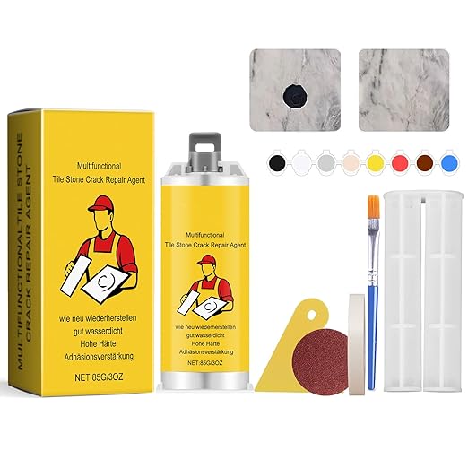 Quick-Drying Tile Repair Glue, Multifunctional Tile Stone Crack Repair Kit, Tile Repair kit for Ceramic Porcelain Floor Wall Tile Repair (1)