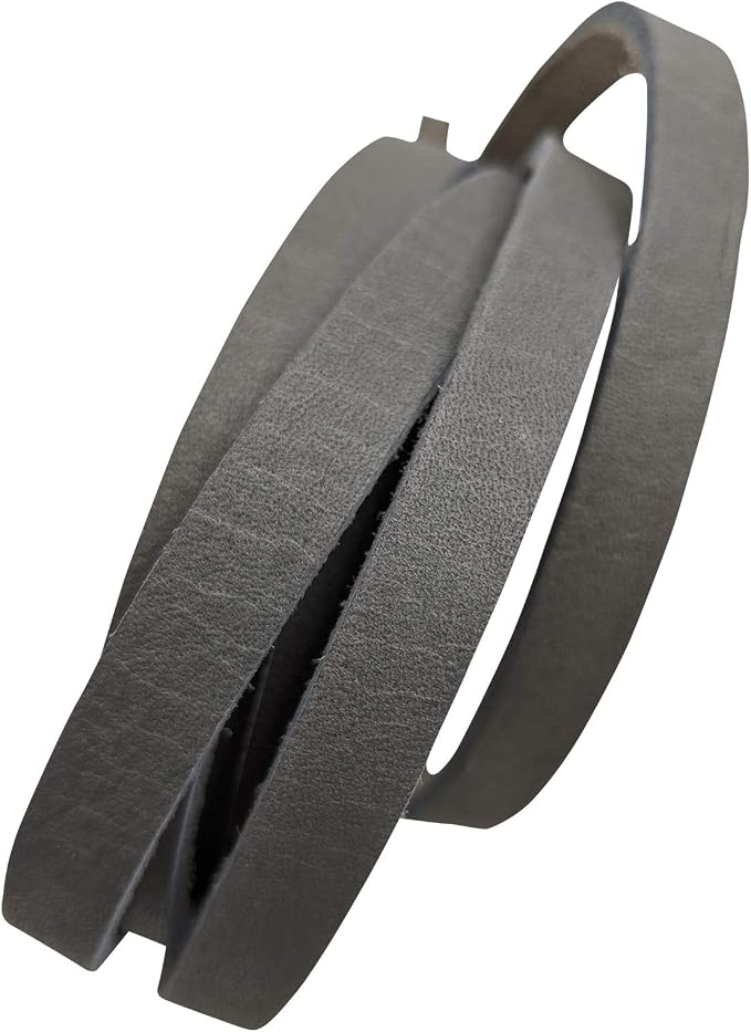 TOFL 3/8" Wide Flat Leather Cord – 72" (6 Feet) Long × 1/8" Thick (7-8oz) | Real Cowhide Leather Strips for Crafts | Smokey Gray