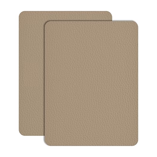 Leather Repair Patch Tape 8×12 inch 2 pcs Furniture Leather Strong Self Adhesive Tape for Sofas Couch Car Seats Cabinets Bags Anti Scratch Patches First Aid Patch Fixing Leather Khaki2.0