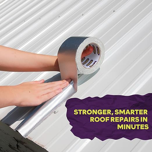 ATack Aluminum Butyl Tape Waterproof Sealing Tape 2 Inch x 33 Feet Roof Sealant for Roof and Gutter Patch, RV Repair, Metal Flashing, HVAC, Window, Pipe Sealing – Super Waterproof Thick Butyl Rubber