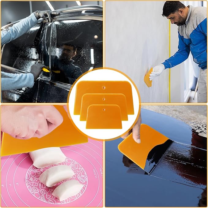 Body Filler Spreaders, Plastic Spreader,4, 5, 6 Inch Reusable Automotive Body Fillers Hard for Applying Fillers, Putties, Glazes, Caulks and Paint (9)