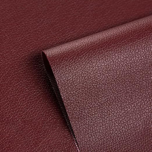Self Adhesive Leather Repair Patch Burgundy Faux Leather Fabric 19.7 x 54 Inch Leather Repair Tape Kit for Upholstery, Furniture, Couch, Sofa, Car Seats, Chairs