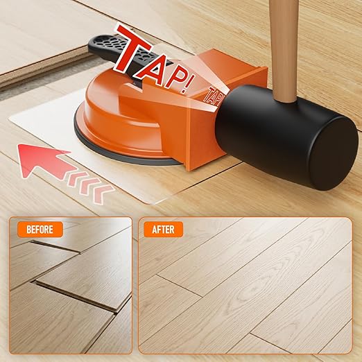 Floor Gap Fixer Tool with 5pcs Sticky Pads, Heavy Duty Laminate Flooring Repair Tool with Enhanced Vacuum Suction Cup, Professional Plank Puller for Smooth Surface Wood Tile Hardwood Floor Gaps