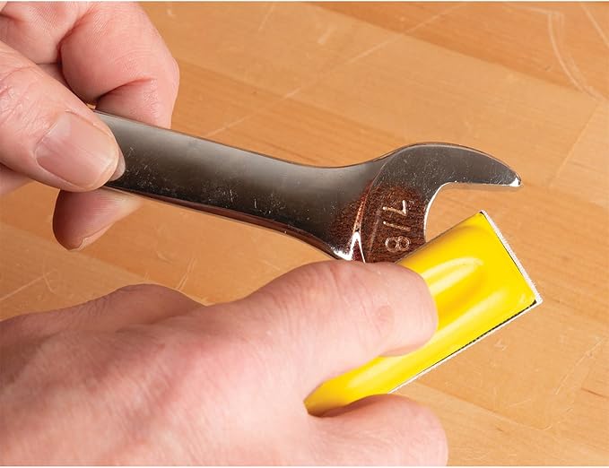 Performance Tool W60115 1 in. Detail Sanding Kit - Includes 10 Sheets of 400, 1,000, and 1,500-grit Sandpaper, Contoured Handle, Silicon Carbide, Wet and Dry Sanding, Yellow