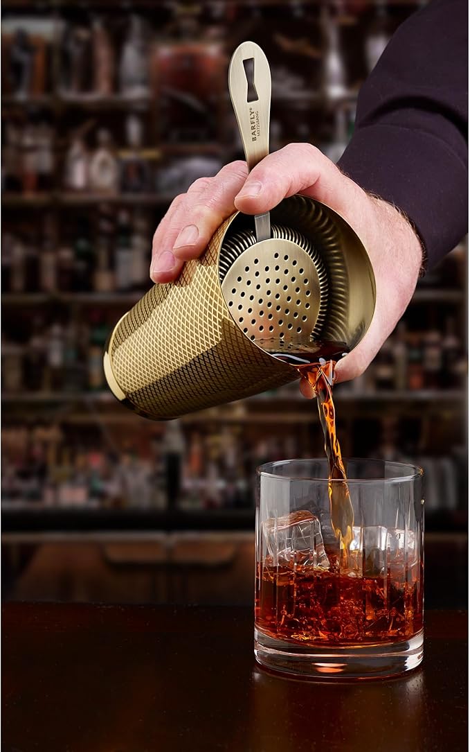 Barfly Deluxe Antique Hawthorne Spring Strainer, Antique Gold