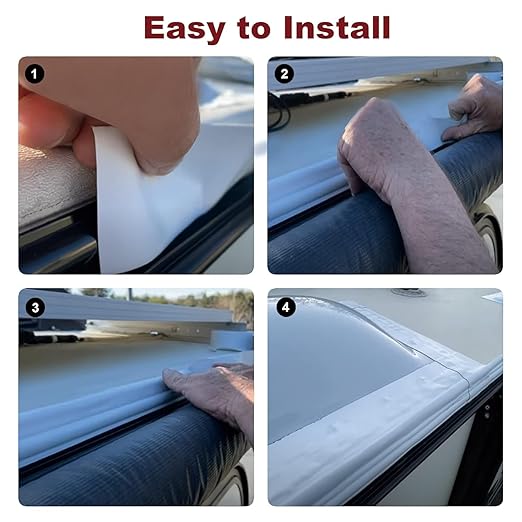 EDSRDRUS RV Roof Tape, Heavy-Duty Adhesive Butyl Seal Tape Waterproof UV-Resistant for RV Repair, RV Sealant Tape for Boat, Camper Roof Leaks (Grey, 2inch*50ft)