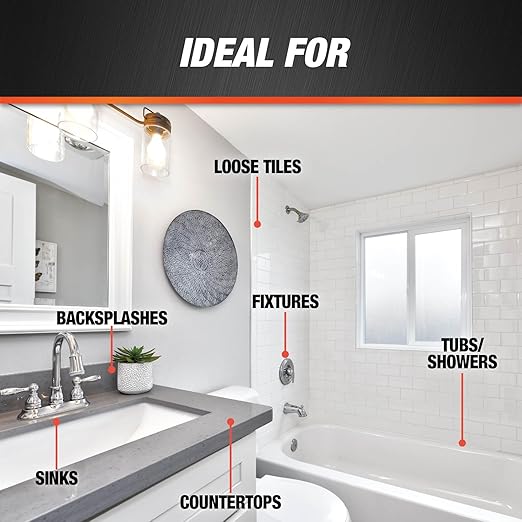 Kwik Seal Ultra Advanced Kitchen and Bath Siliconized Sealant, White, 5.5 Oz (7079818914)