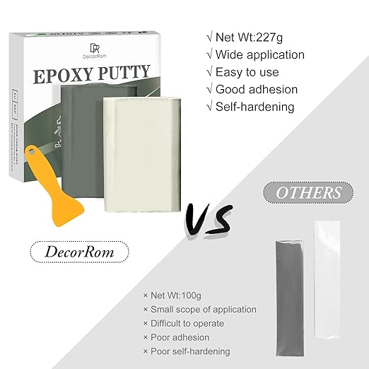Epoxy Putty - 8oz / 227g Pool Putty, 2 in 1 Underwater or Above Fast Repair, Fix Leaks, Cracks, Filling, Sculpting - 2 Part Epoxy Sculpt Clay for Metal, Tile, Concrete, Plastic, Ceramics (Grey)