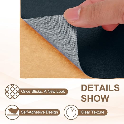 PATIKIL Leather Repair Patch, 2 Pack 10 x 24 Inch Self-Adhesive Vinyl Patch Furniture Tape Repair Kit for Sofas Couches Stools Chairs Cabinets Bags, Navy Blue