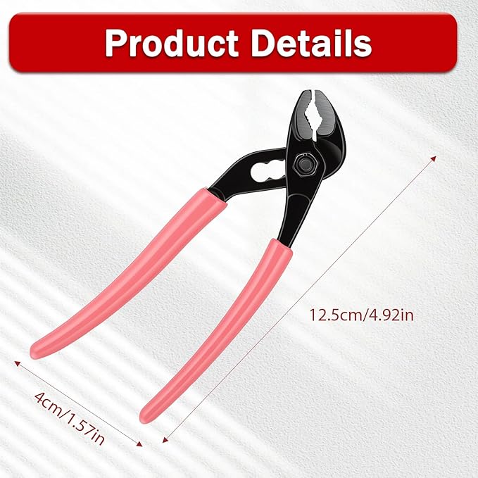 Water Pump Pliers, 5 Inch Fast Adjustable Pliers V-Jaw Tongue and Groove Plier Wrench Quick Release Tongue and Groove Plier for Water Pump,Home Repair,Plumbing,Gripping,Nuts,Bolts,Pipe,Fittings