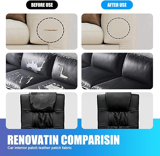 Leather Repair Patch, Car Leather Seat Repair Sticker, Leather Repair Tape, Self Adhesive Waterproof Patch Kit for Car Seat,Couch,Boat Seat,Chair