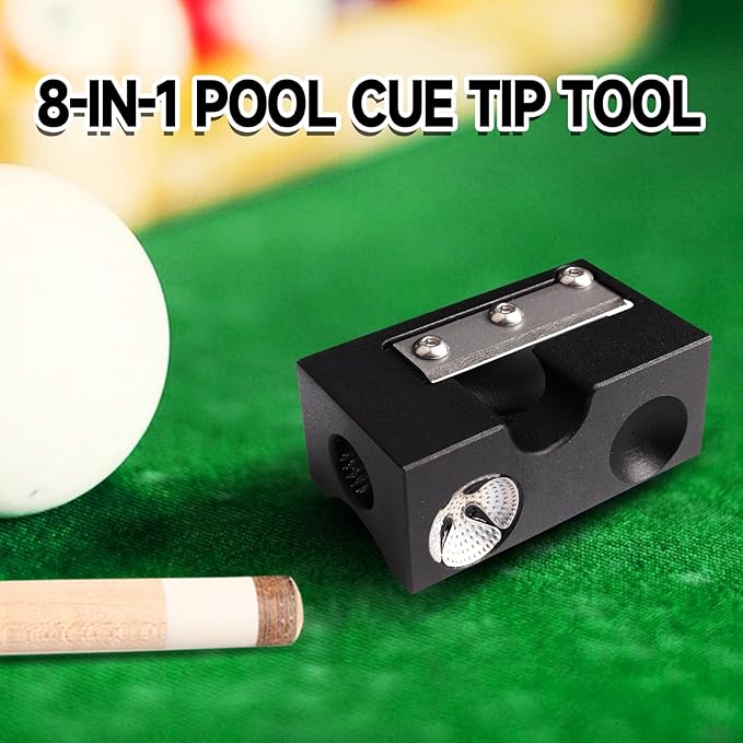 GSE Games & Sports Expert Billiard Pool Cue Tip Tool, Stick Scuffer/Shaper/Aerator/Joint Protector Tool, Billiard Accessories