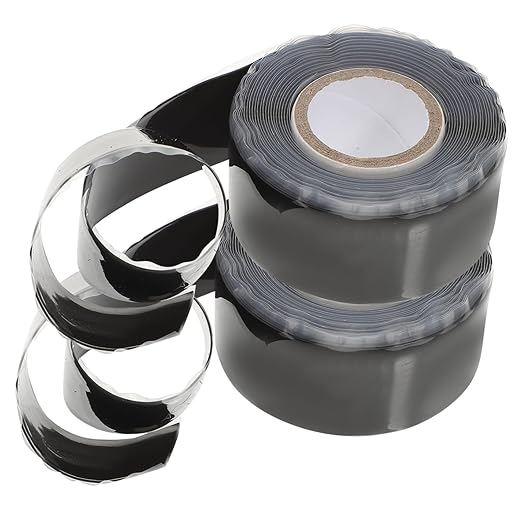 HOMSFOU 2Pcs Self Fusing Rubber Tape for Pipe Leak Repair Waterproof Sealing Tape for Plumbing Garden Hose Leak Stopper Easy Cut and Install-1in(W) X 10ft(L)