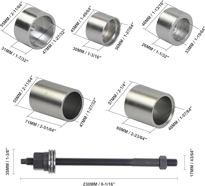 WINTOOLS Differential & Axle Bush Tool Set