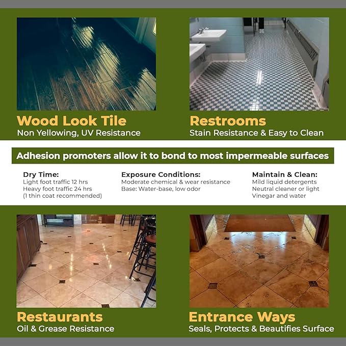 Covertec Tile & Grout Sealer, Clear Protective Sealer for Shower & Tile Floors, Ceramic Porcelain & Natural Stone, 1 Quart