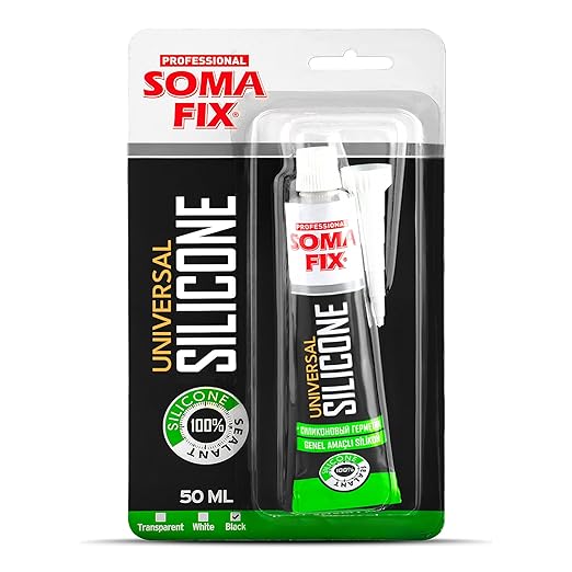 Black Silicone Caulk - Easy Squeeze Caulking Tube, Silicone Sealant for Wood, Kitchen, Bathroom, Sink, Windows - Multi Purpose & Waterproof - 1.7 fl. oz (Black)